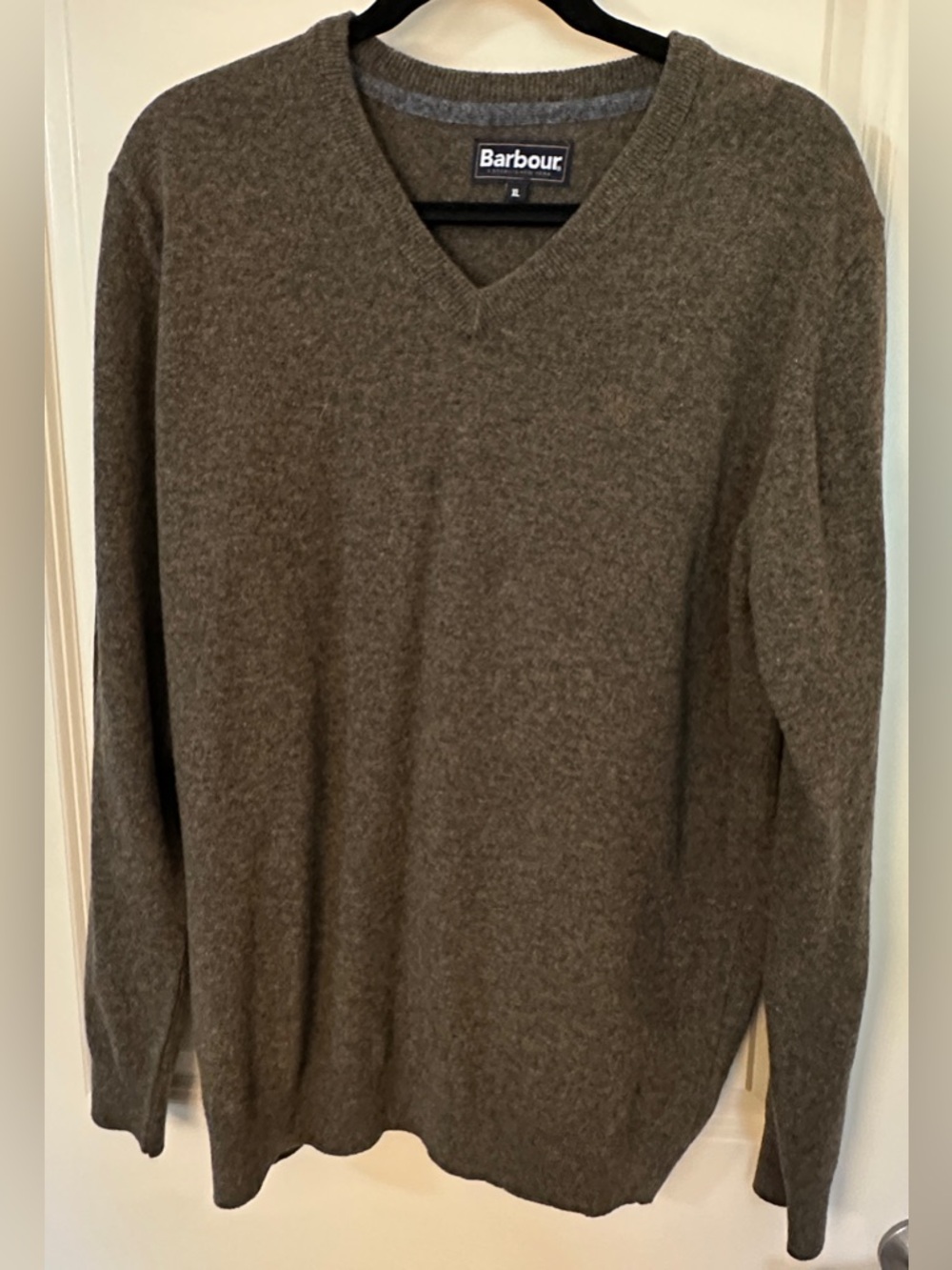 Barbour Olive Vneck Sweater Men's Sz Xl